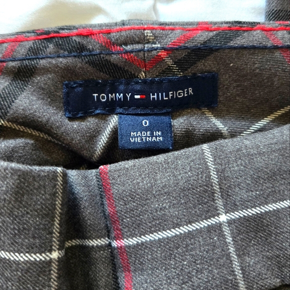Tommy Hilfiger Sliming Plaid Skinny Pants Gray and Red Size 0 - Picture 3 of 15